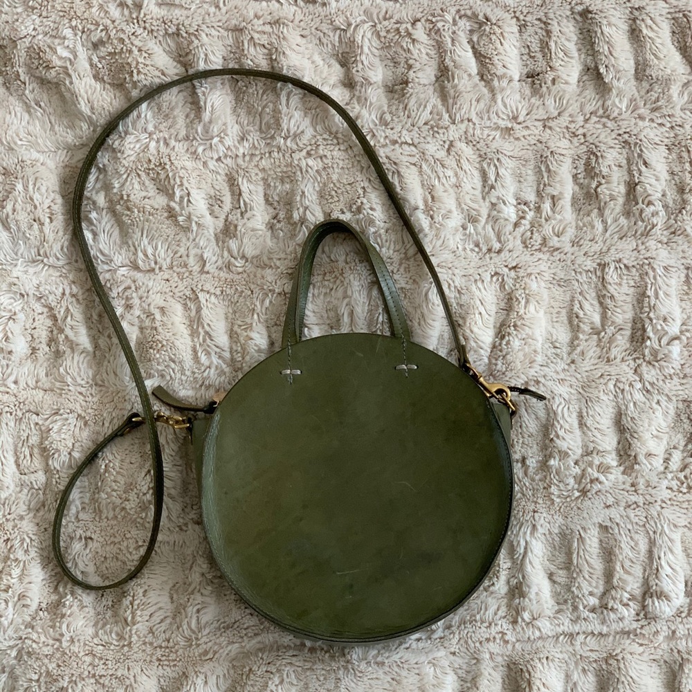 Clare V. Petit Alistair Meather Circle Bag in Sage